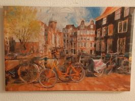 Amsterdam city bicycle LED Kunstbild