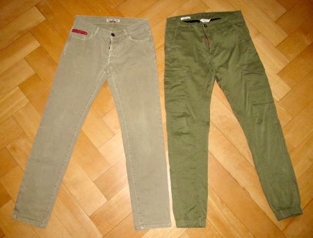 Jeans beige (UNLIMITED) und Hose oliv (Jack&Jones), Gr. M