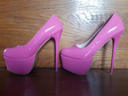 Sexy Lack High Heels, Pink, absolut neu, bequem, Grösse 37