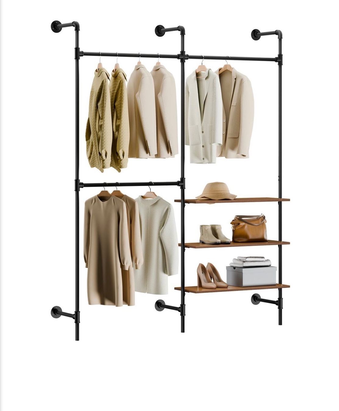 Guardaroba: Industrial Pipe Shelving / Clothing Rack Kit – Nuovo (secondo la descrizione) da Schaffhausen venduto da arn_gq55 1