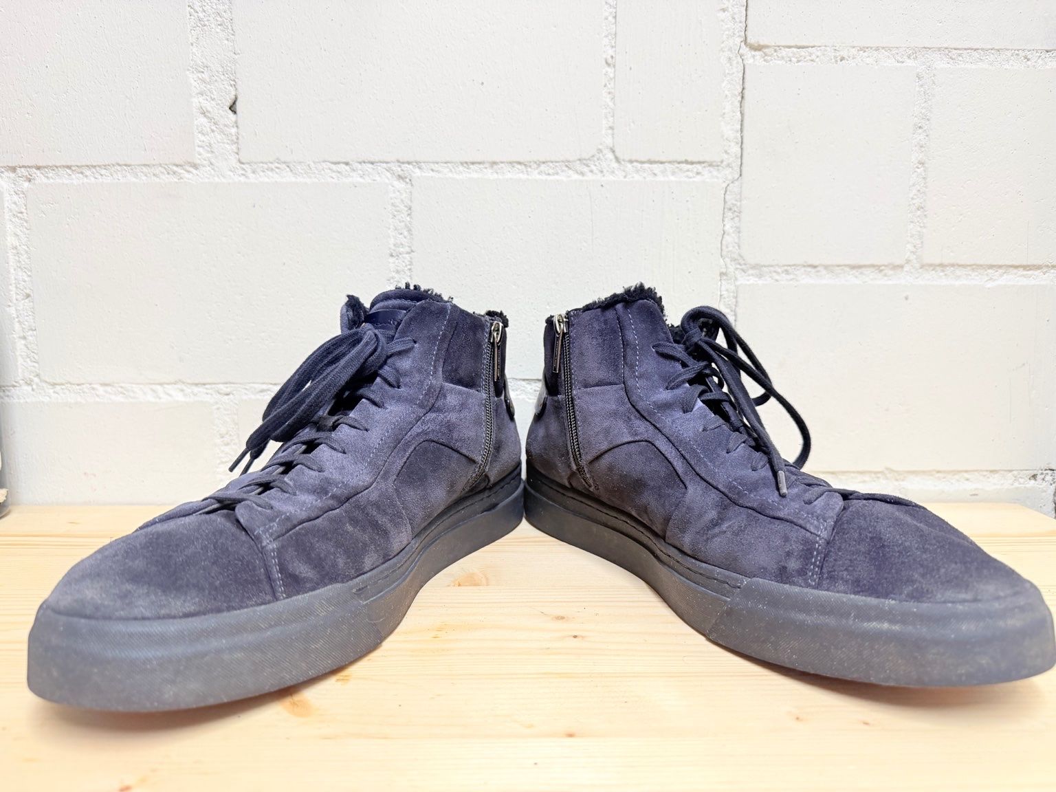 Santoni Scarpe da uomo: Santoni High-Top Sneaker "Oceanblue" mit Lammfell-Futter NFC – Usato da Root venduto da Jo.Di 4