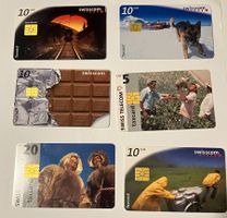 6 Swisscom/Swiss Telecom Taxcards Sammlung 90er Jahre