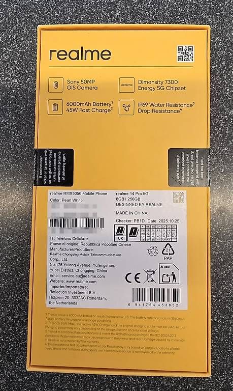 Realme Telefoni cellulari / Smartphones: Realme 14 Pro 5G 256GB pearl white – Nuovo e nell'imballaggio originale da Kirchlindach venduto da CloodHouzi 1