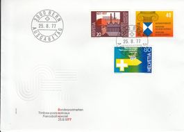 1977 4 FDC Fabrikgesetz Wanderwege Kulturgüter