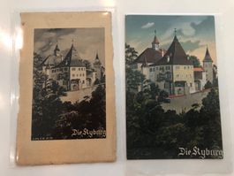 11 alte verschiedene Ansichtskarten von KYBURG ZH