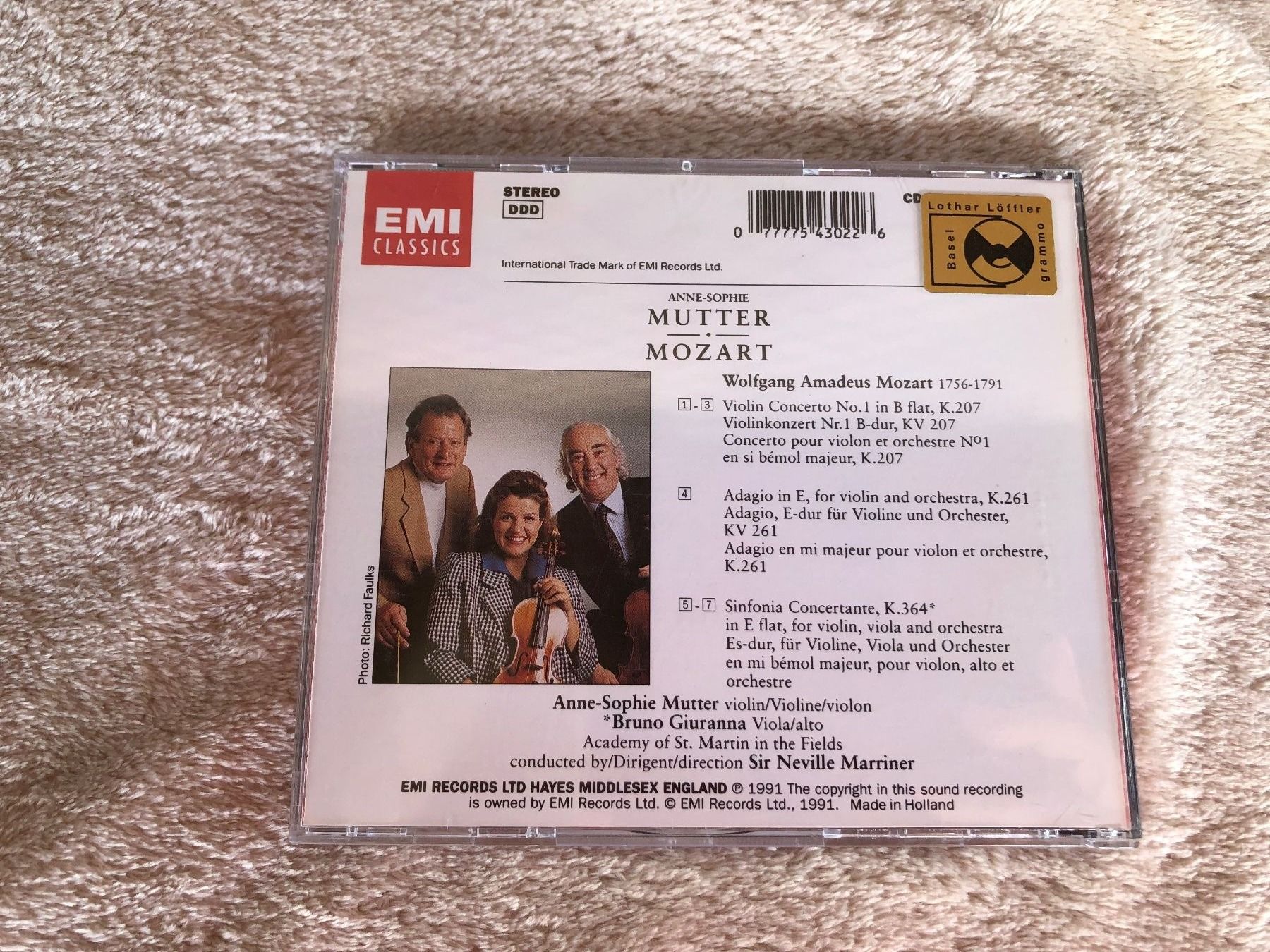 CDs: Mozart: Violinkonzert Nr.1, Mutter, Giuranna, Marriner CD – Gebraucht aus Schübelbach von Dolly990_2 2