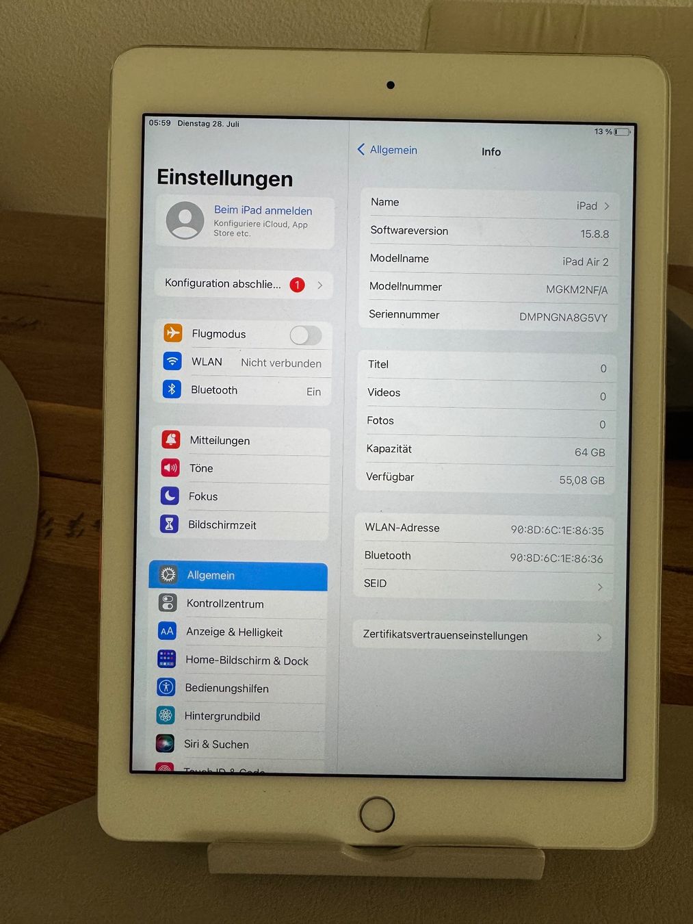 Apple Tablettes PC: iPad Air 2 – 64GB – D'occasion à Adliswil par Busys 1