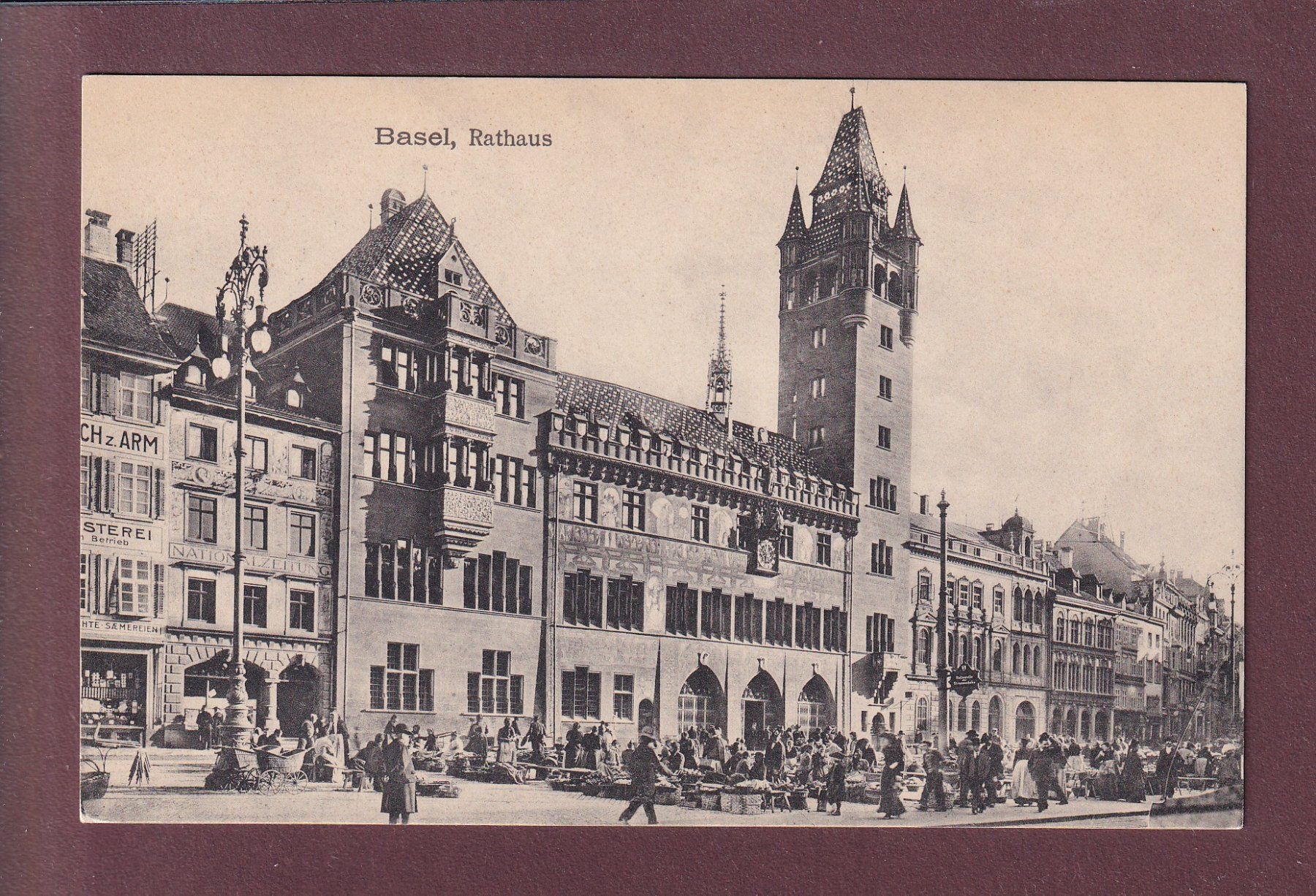 Ansichtskarten: BASEL - Markt - Rathaus – Gebraucht aus Pully von nicecards