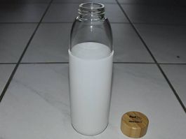 Glasflasche mit Deckel, Weiss 600ml