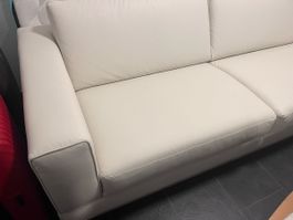 Ledersofa Weiss