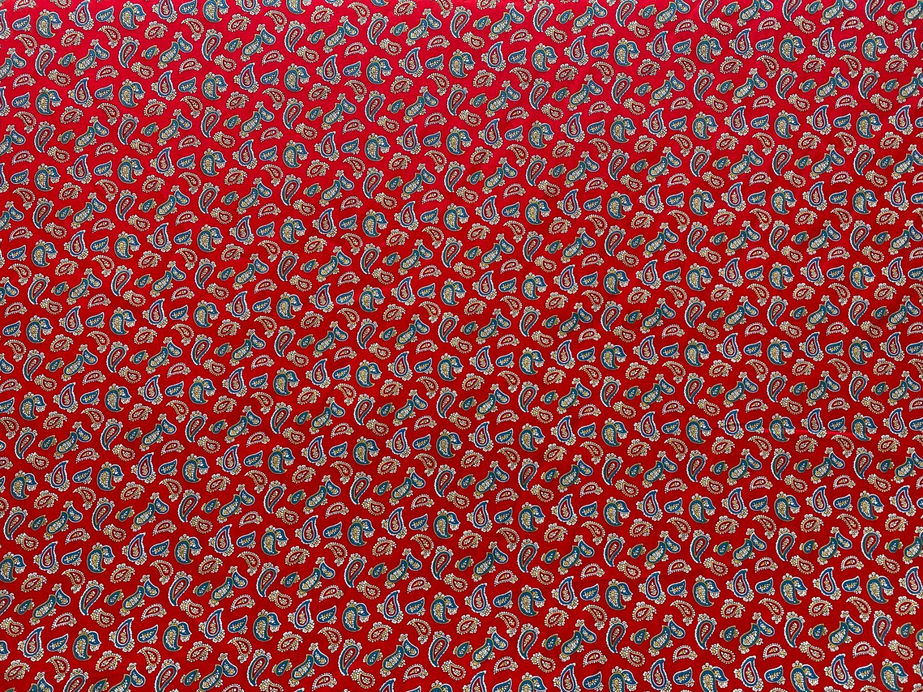 Tessuti: Tissu coton rouge imprimé cachemire – Nuovo e nell'imballaggio originale da Préverenges venduto da mam_629h