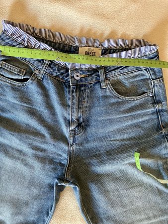 Jeans Wiya Denim vita alta arricciata strappati tg S