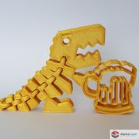 Flexi Rex Beer 3D Printed Articulated Dino Gold
