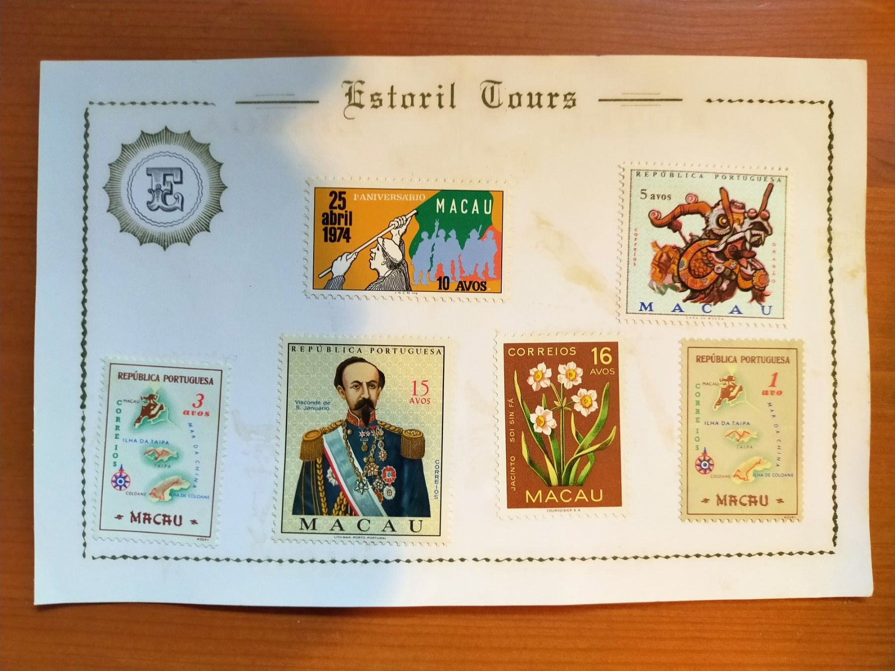 Tutti i francobolli: Seltene Macau Ansichtskarte mit Briefmarken Estoril Tours... – Usato da Vallamand venduto da sugoi3012