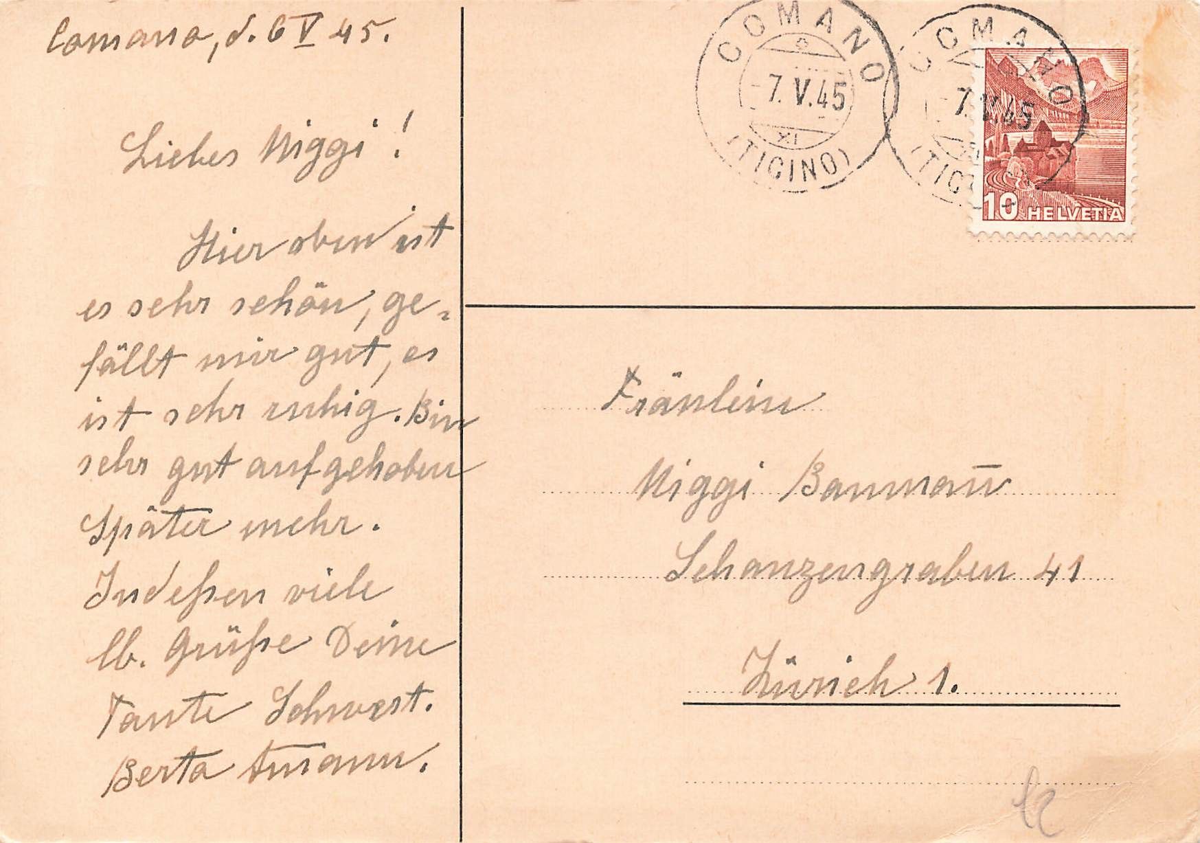 Cartoline postali: Comano (TI) Casa Dr. Wyss G – Usato da Biasca venduto da Blenio71 1