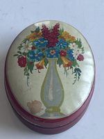 Blechdose rund Blumenmotiv rot (S13)