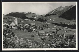 AK Amden, Teilansicht mit Kirche, 1936