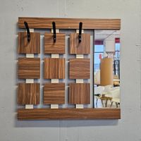 1970 Wandgarderobe Wall-Coat Rack, Garderobe mit Wandspiegel