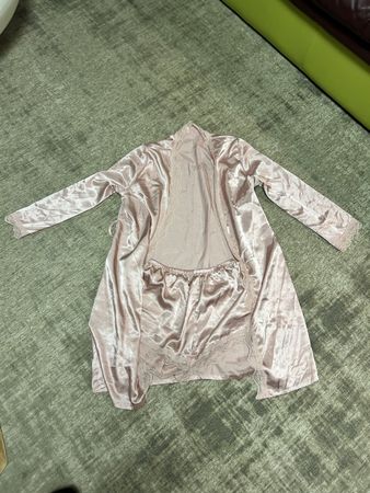 Ensemble nuisette et short satin rose taille S