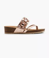 Sommersandale Zehentrenner Roségold Gr. 37 mit Strass