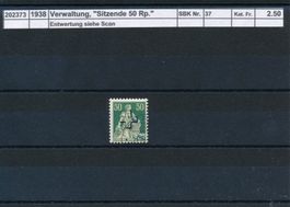 1938 Verwaltungsmarke, "Sitzende - 50 Rp."