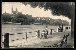AK Basel, Am oberen Rheinweg