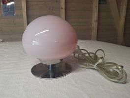 Tischlampe rund pink Metallfuss