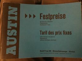 Austin Festpreise für Service, Reparaturen, Austausch 1964