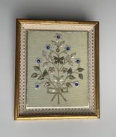 Antikes Blumenbild mit goldfarbenen Rahmen