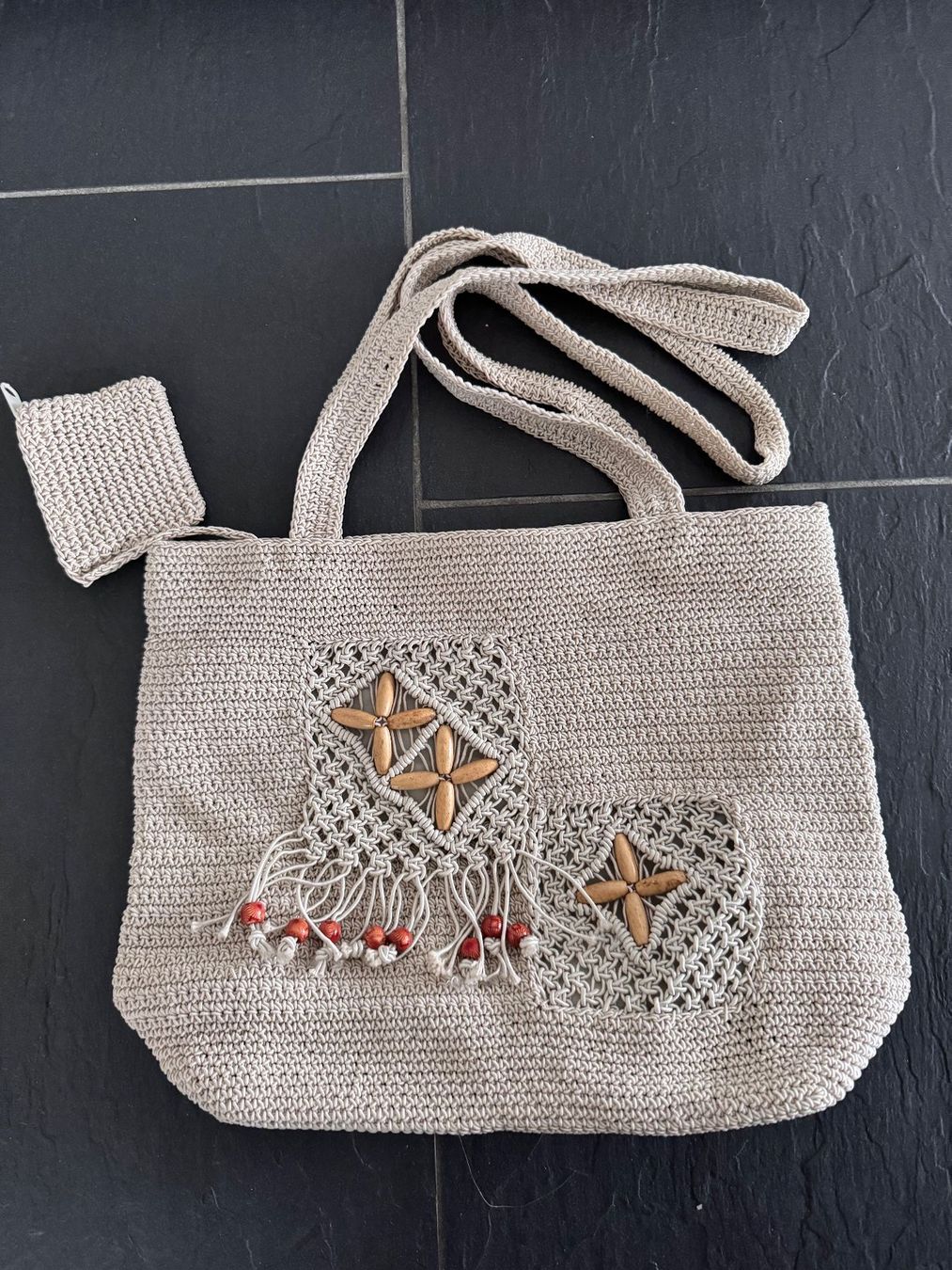 Sacs femmes: gehäkelte Umhängetasche beige – Neuf (Voir description) à Montlingen par timolino12