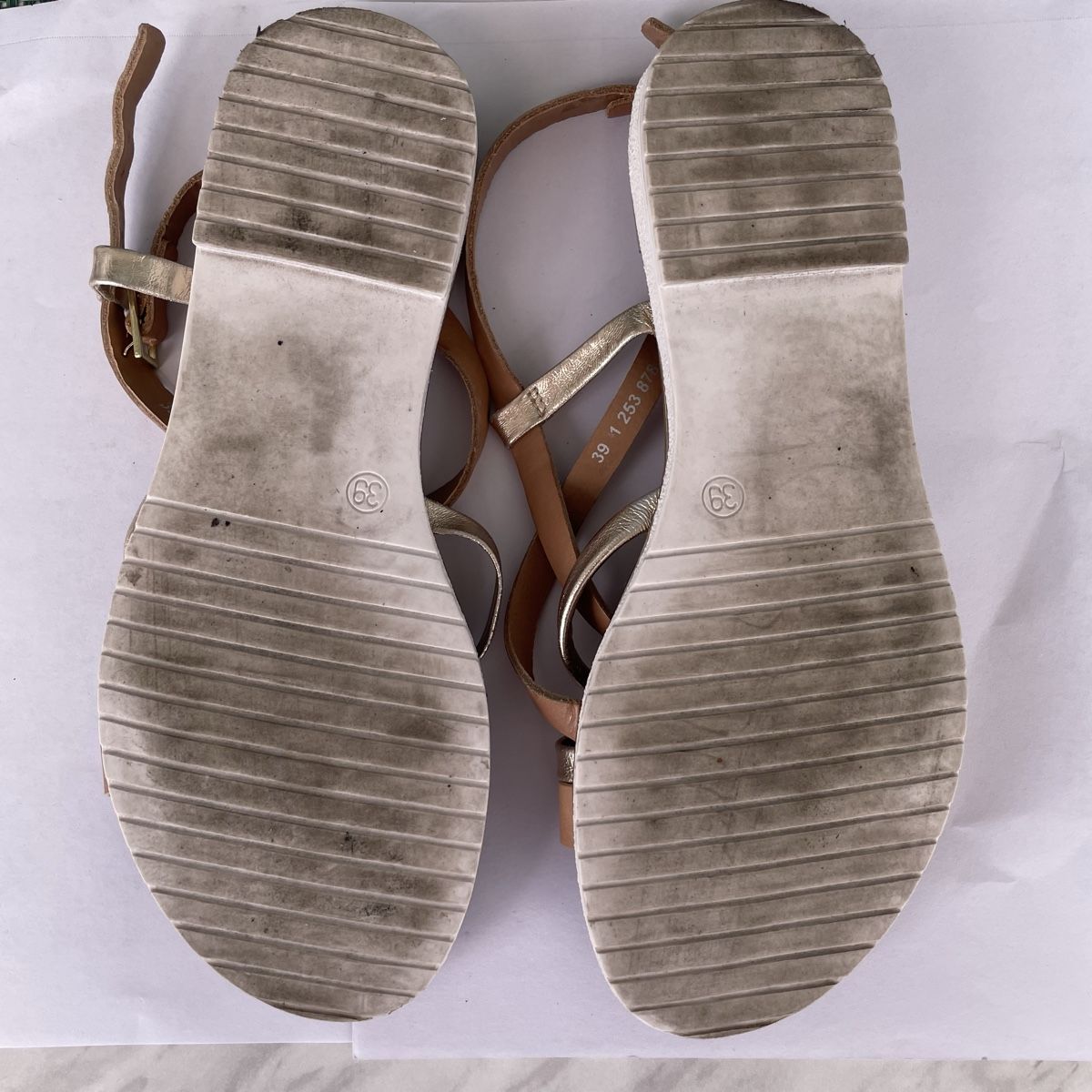 Scarpe da donna: Leder Sandalen Braun Gold 5th Avenue – Usato da Bellach venduto da Lapislazuli_blues 9