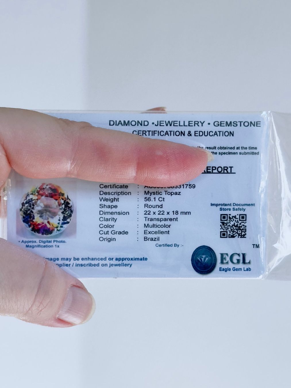 Pietre preziose: 56.1 Ct Mystic Certified – Nuovo e nell'imballaggio originale da Genève venduto da AWWA 3
