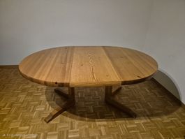 massiver runder Holztisch mit verlängerung