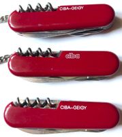 Wenger-Sackmesser, 3 Stk., Ciba- Geigy Werbung, rot