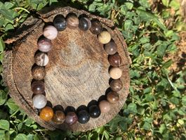 Armband versteinertes Holz 8mm