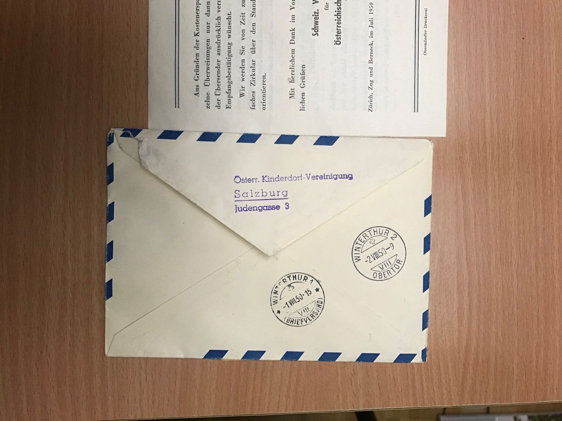 Tutti i francobolli: 1950 Ballonpost. Dornbirn na. Winterthur – Usato da stäfa venduto da brandy66 2