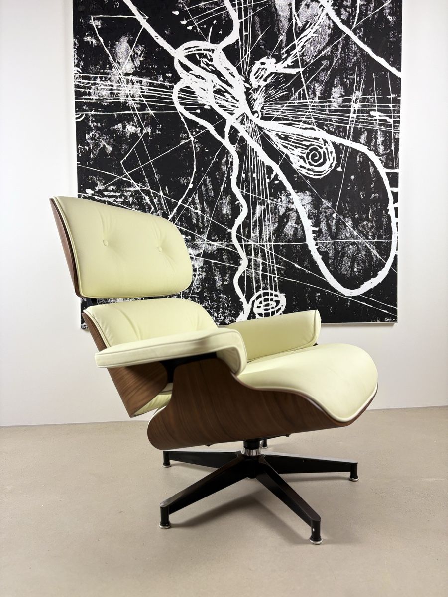 Poltrone: Lounge Chair mit Ottoman Echtleder Ivory – Nuovo (secondo la descrizione) da Münchenstein venduto da AndreHaus 4