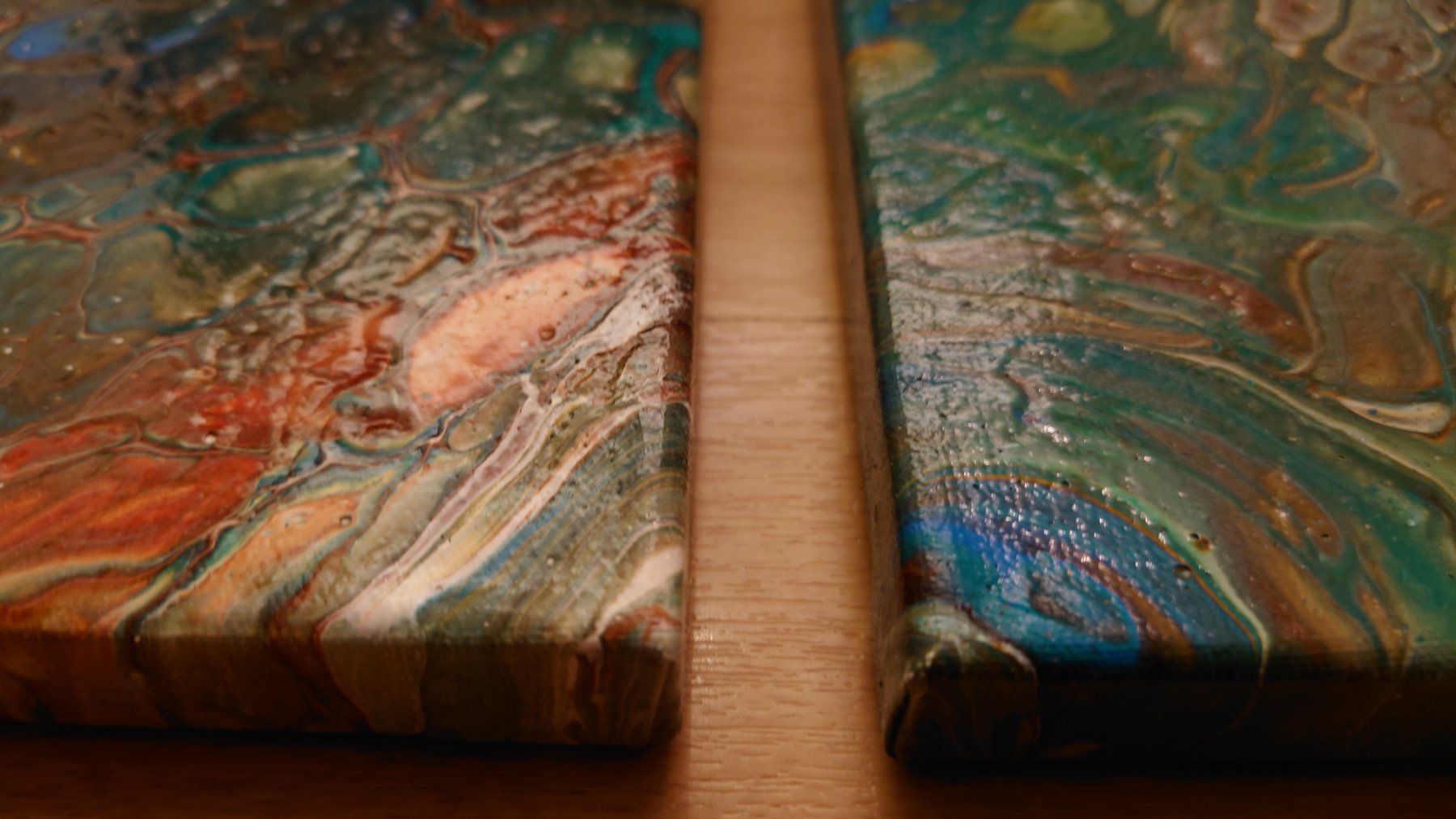 Gemälde: 3er Fluid Painting Acryl-Leinwandbild – Gebraucht aus Zug von Hockey12 1