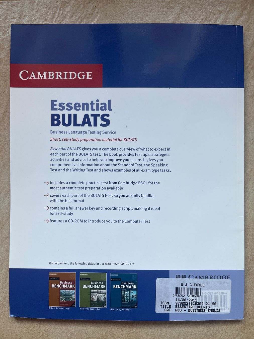 Libri: CAMBRIDGE Essential BULATS - David Clark with CD-ROM & Audio – Nuovo e nell'imballaggio originale da Vernayaz venduto da Darkfrost 1