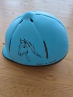 Reithelm K-2B Grösse M 53-57cm blau mit Pferde-Motiv