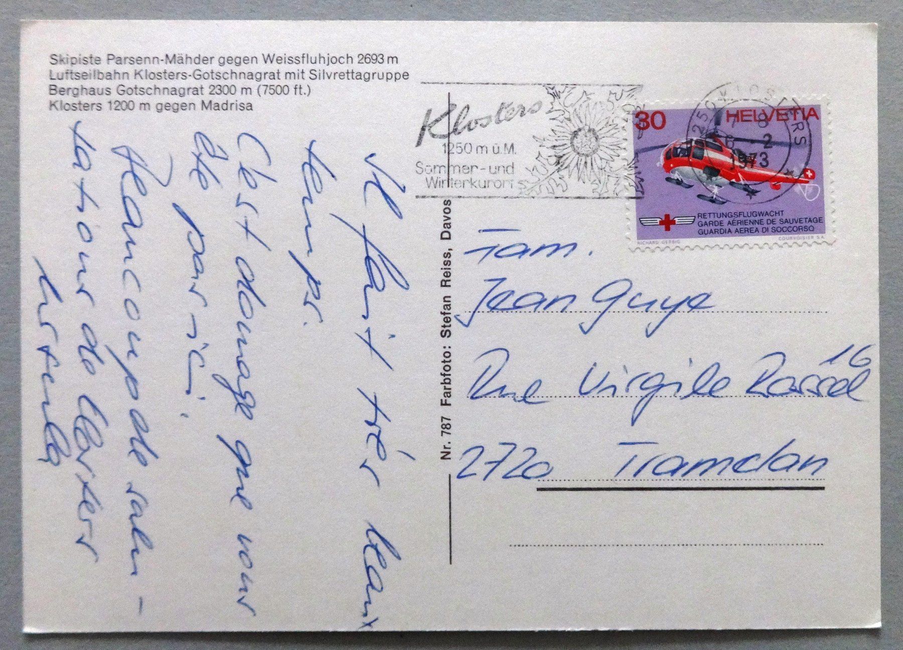 Cartoline postali: Klosters - Gotschna - Parsenn – Usato da Fétigny venduto da Billy2miny 1