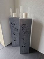 2x Metall-Säulen mit Windlicht / Pro Stück je Fr.69.-