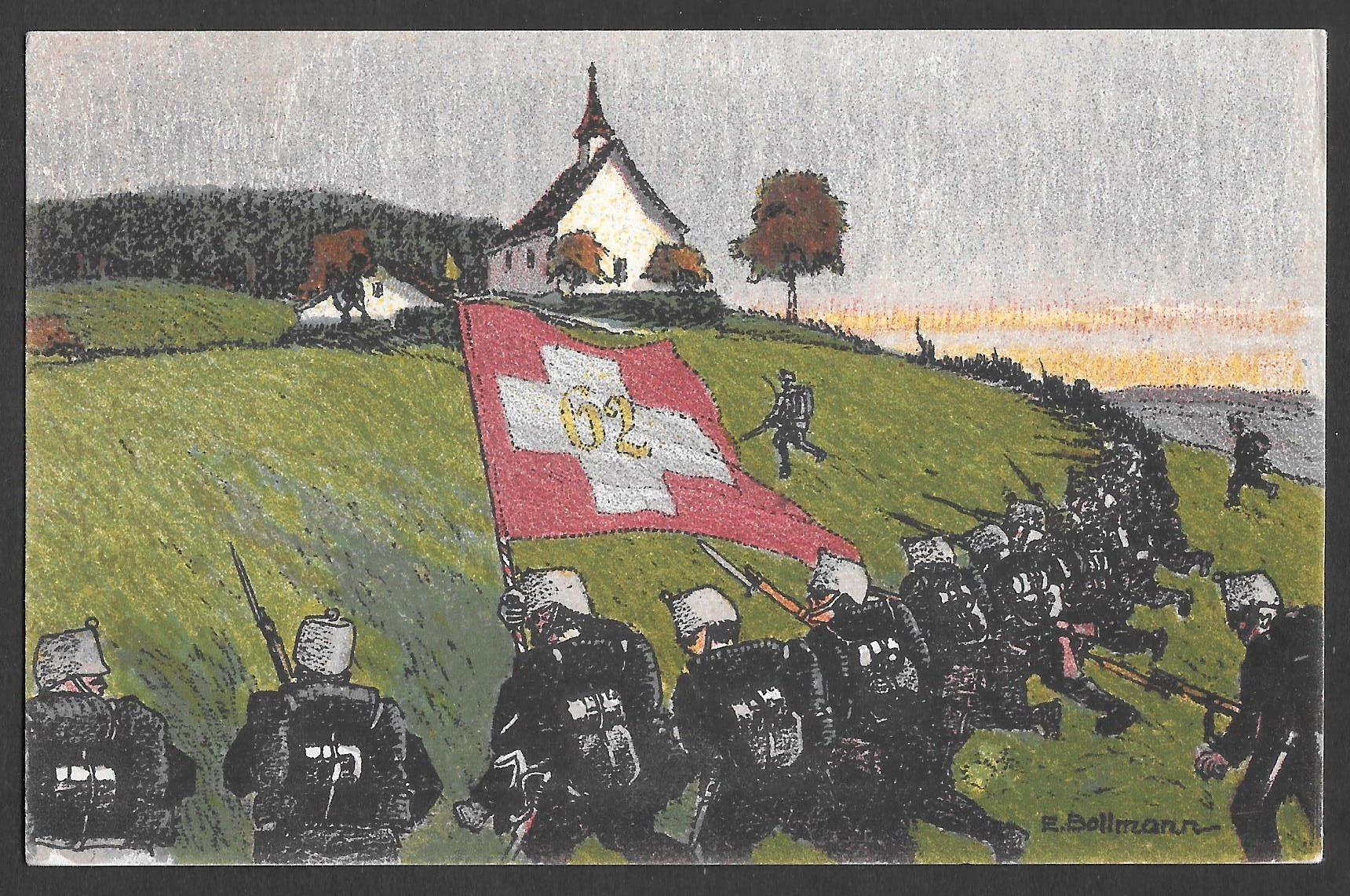 Cartes postales: Feldpostkarte Grenzdienst 1914 Bataillon 62 E. Bollmann – D'occasion à Olten par clotaldi