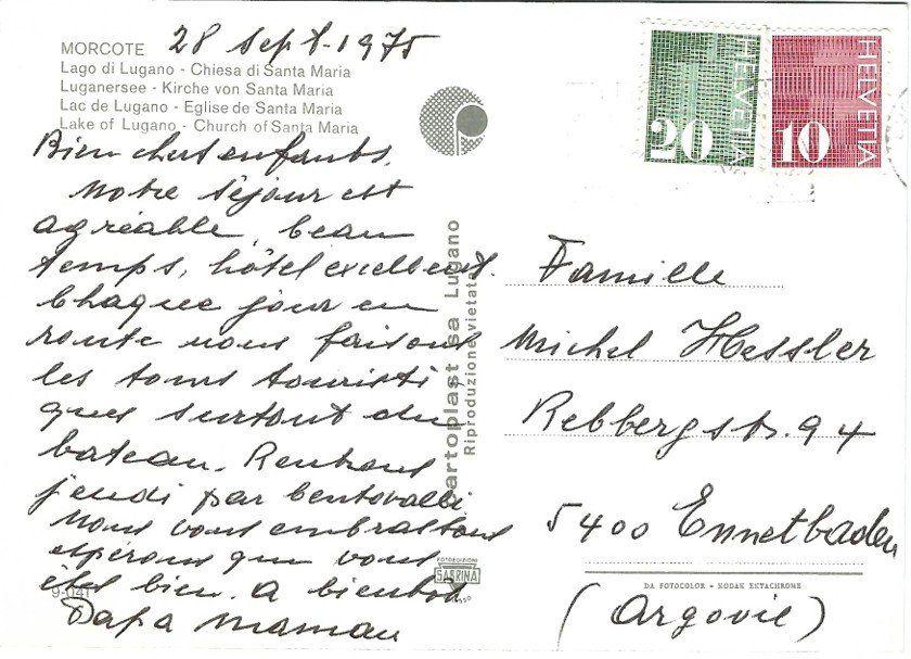 Cartoline postali: AK Morcote Kirche, 1975, Top! – Usato da Rheinfelden venduto da wil_m7gh 1