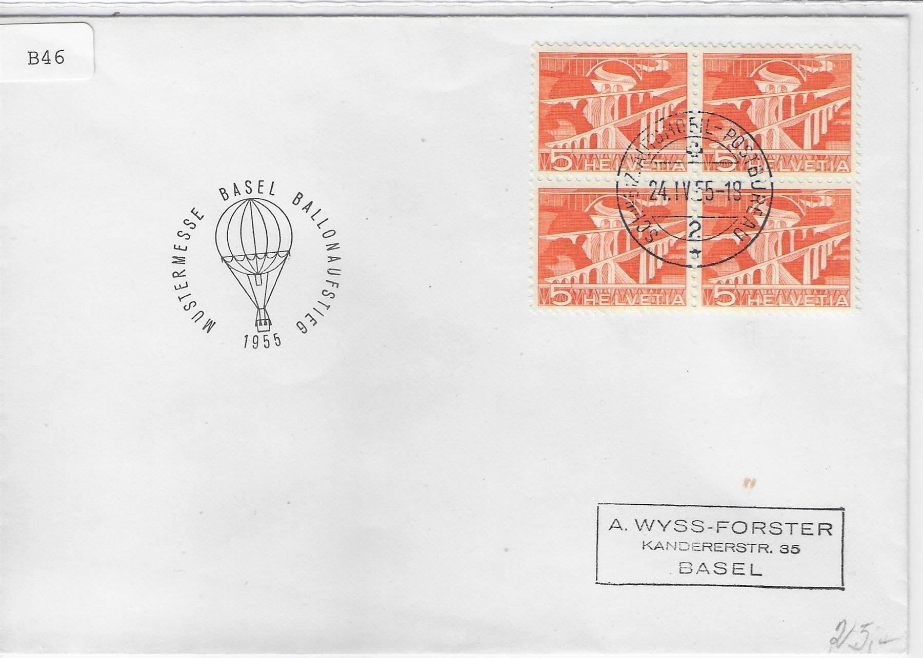 Cartoline postali: Mustermesse Basel Ballonaufstieg 1955 – Nuovo e nell'imballaggio originale da Ettingen venduto da Kartenplanet