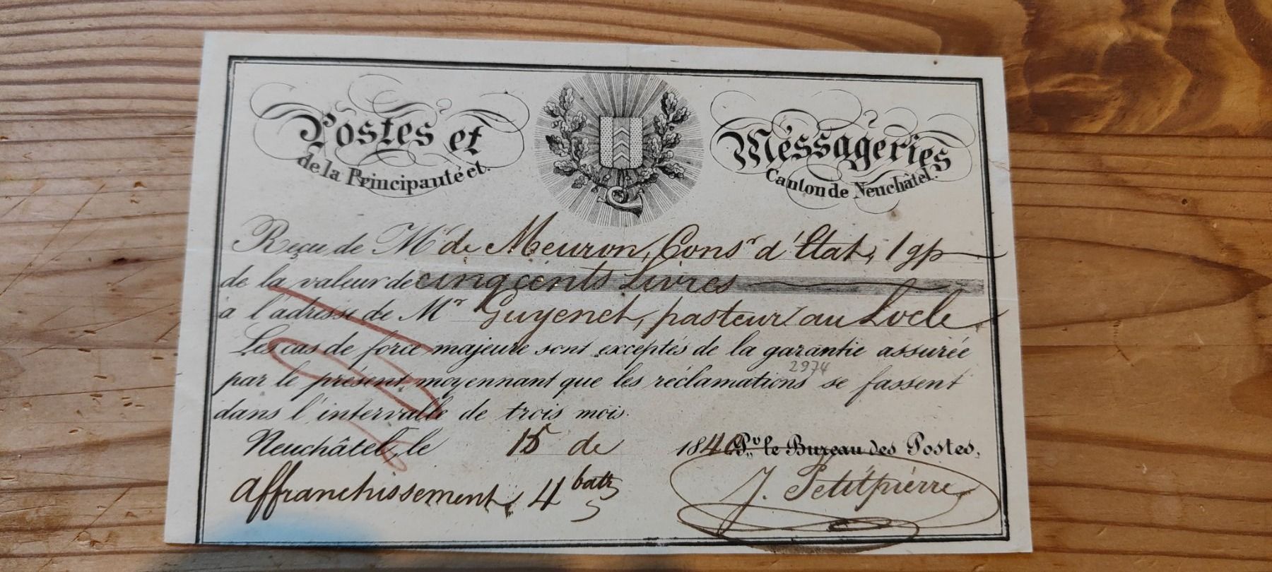 Tutti i francobolli: Telegramm, Neuchâtel 1840 – Usato da Zürich venduto da castraregina