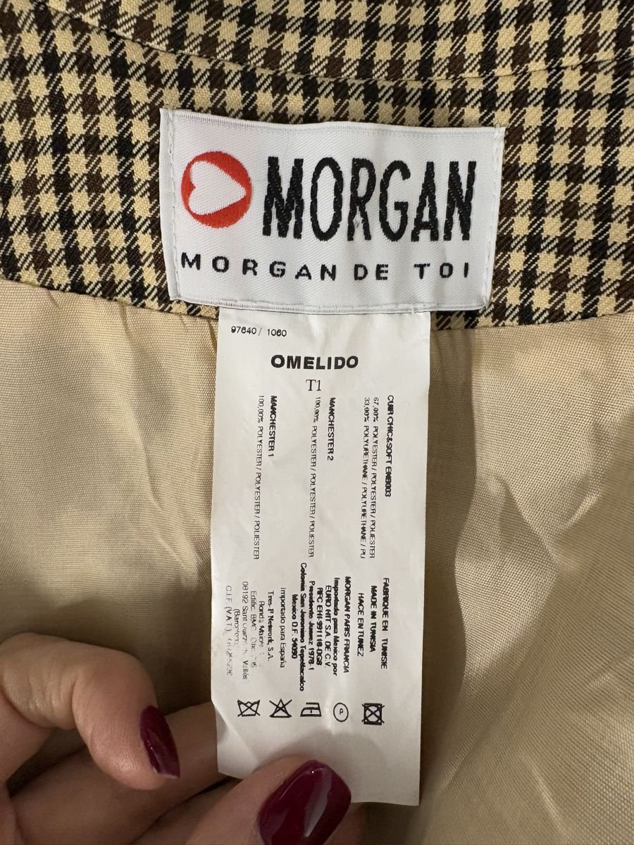 Morgan Giacche: Morgan Blazer Gr. 36 kariert beige braun Boho chic – Nuovo (secondo la descrizione) da Regensdorf venduto da secondchancefashion 5