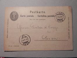 Beinwil Kulm Aargau AG Stempel Post 1891