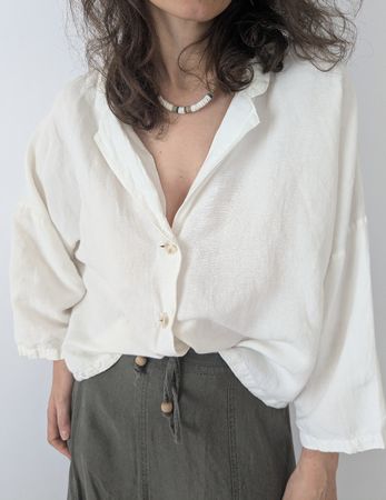 Lindex Damen Bluse weiss Grösse XL Leinen-Viskose Mix