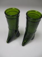 2 x GLASSTIEFEL In Vino Veritas 1733 Trinkhorn Vintage 70er